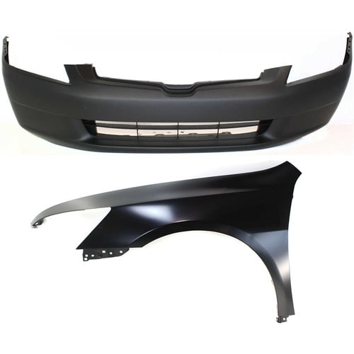 Bumper Cover Kit Fender Front Left For 03-05 Honda Accord 4-Door Sedan USA Built
