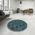 thumbnail image 4 of Ahgly Company Machine Washable Indoor Rectangle Transitional Deep-Sea Green Area Rugs, 3' x 5', 4 of 7