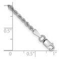 thumbnail image 2 of 10k White Gold 2mm Sparkle-Cut Rope Chain Ankle Bracelet 10 Inch Anklet for Women and Men, 2 of 2