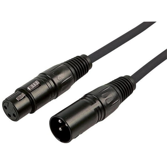 RARAION - 3 Pin XLR Male to Female Patch Lead, 0.5m Black