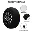 thumbnail image 2 of Susaid Colorful Glitter Rainbow Print Tire Covers,Waterproof Anti-UV Snow Sun Rain Tire Covers for RV,Truck, SUV, Trailer, Camper-17 inch, 2 of 6