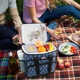 thumbnail image 5 of FORMRS Insulated Cooler Bag 24 Cans Capacity Soft Leakproof Lunch Box with Side Pockets, Navy Blue Anchors Pattern, 5 of 7