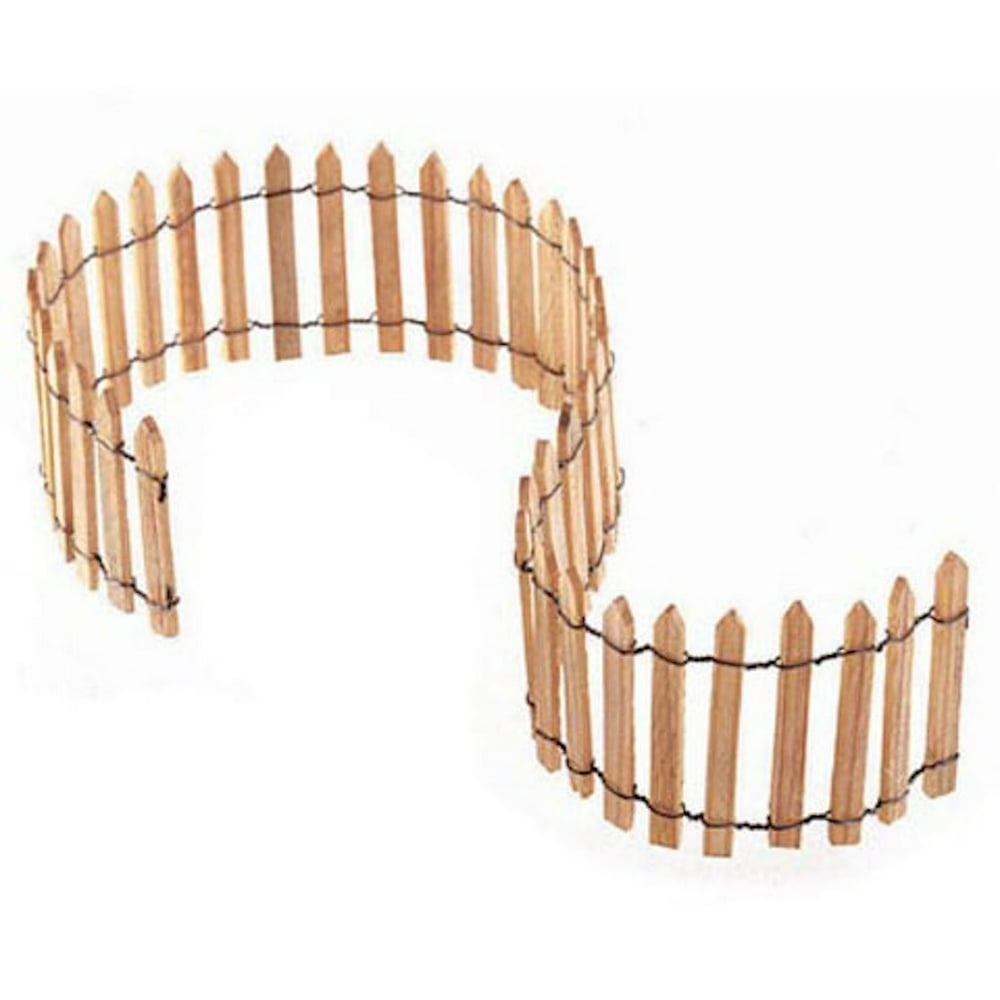 Bulk Buy DIY Crafts Wood Picket Fence Natural 18 x 2 inches (3Pack