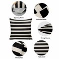 thumbnail image 5 of Pillow Covers 16x16 Inch, Black Beige Striped Linen Pillowcase with Invisible Zipper, Vintage Geometric Line Simple Decorative Throw Pillow Covers Cushion Case for Couch Sofa Bed Living Room, 5 of 9