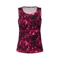 thumbnail image 3 of Picia Burgundy Tie Dye Pattern Women's Workout Tank Top,Breathable Activewear,Slim Fit Athletic Top,Versatile Workout Moisture-wicking top-Large, 3 of 9