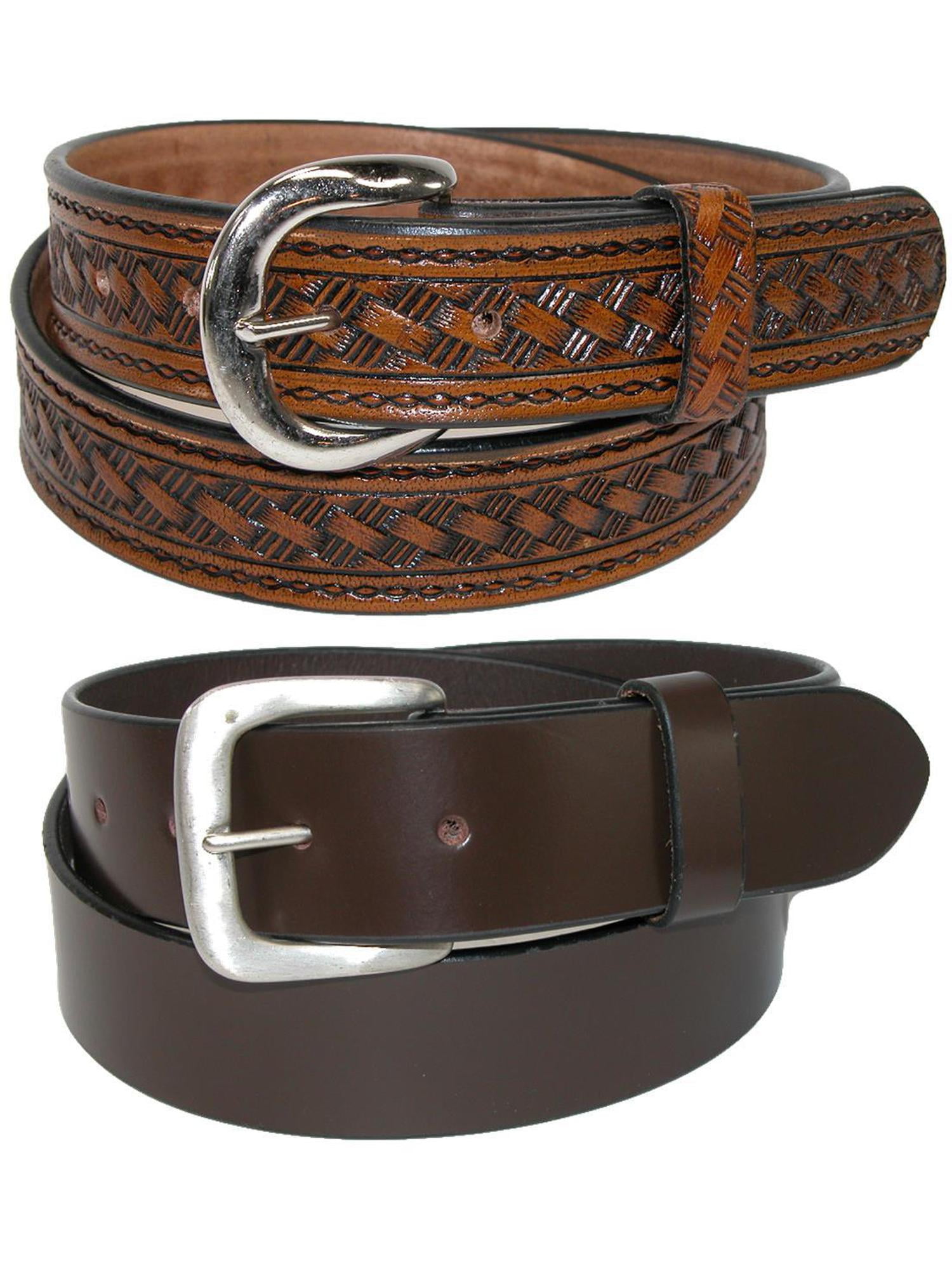 CTM Leather Removable Buckle Belts (Pack of 2) (Men)