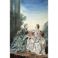 thumbnail image 2 of Louis Carrogis Carmontelle 11x14 Black Ornate Wood Framed Double Matted Museum Art Print Titled: Mme De Breget and Mme D'Alencon (1760), 2 of 5