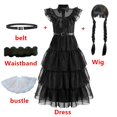 thumbnail image 1 of Disfraz de Halloween Wednesday Addams para niña, Vestidos para niña, Vestidos de fiesta de malla, disfraces de carnaval, trajes para niño de 110cm Gao Jinjia LED, 1 of 2