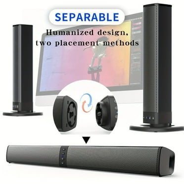 Yuanzi 20W Soundbar, Compact TV Audio System, Bluetooth AUX Connection, Full-Range Speaker for TV, PC, Gaming, Taskor Use, Home Office Setup, Easy Installation, Remote Control Included