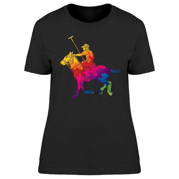 Colored Polo Player T-Shirt Women -Image by Shutterstock, Female Large