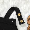 thumbnail image 5 of mgoYE Baby Boy Girl Pumpkin Knitted Overalls Sleeveless Suspender Jumpsuit Funny Holiday Sweater Romper|Black,3-6 Months, 5 of 5