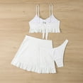 thumbnail image 6 of UTSJKR Bikini Sets for Women Tummy Control Swimsuit Ruffled High Waisted Three Piece Bathing Suits 2025 Trendy Sexy Swim Suit White M, 6 of 9