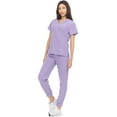 Hey Collection Womens Stretch Colorful VNeck Jogger Scrubs Set