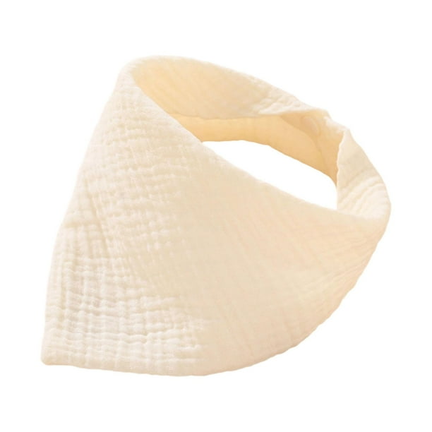 Babero para bebé, transpirable, triangular, absorbente, ajustable, con broches de tela Beige
