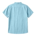 thumbnail image 4 of LIaqionyy Men's Shirt Buttons down Short Sleeve Lightweight Summer Casual Tees Vacation Beach Tops Clothes, 4 of 5