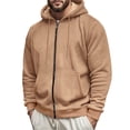 thumbnail image 4 of Rhuody Men Fall Hoodies O Neck Solid Color Long Sleeve Sweatshirts Sweatshirt M Khaki, 4 of 6