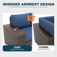 thumbnail image 4 of ELPOSUN Outdoor Sectional Furniture Set 6-Piece Brown Rattan Wicker Conversation Sofa Set with Glass Top Table ,Blue Cushions, 4 of 9