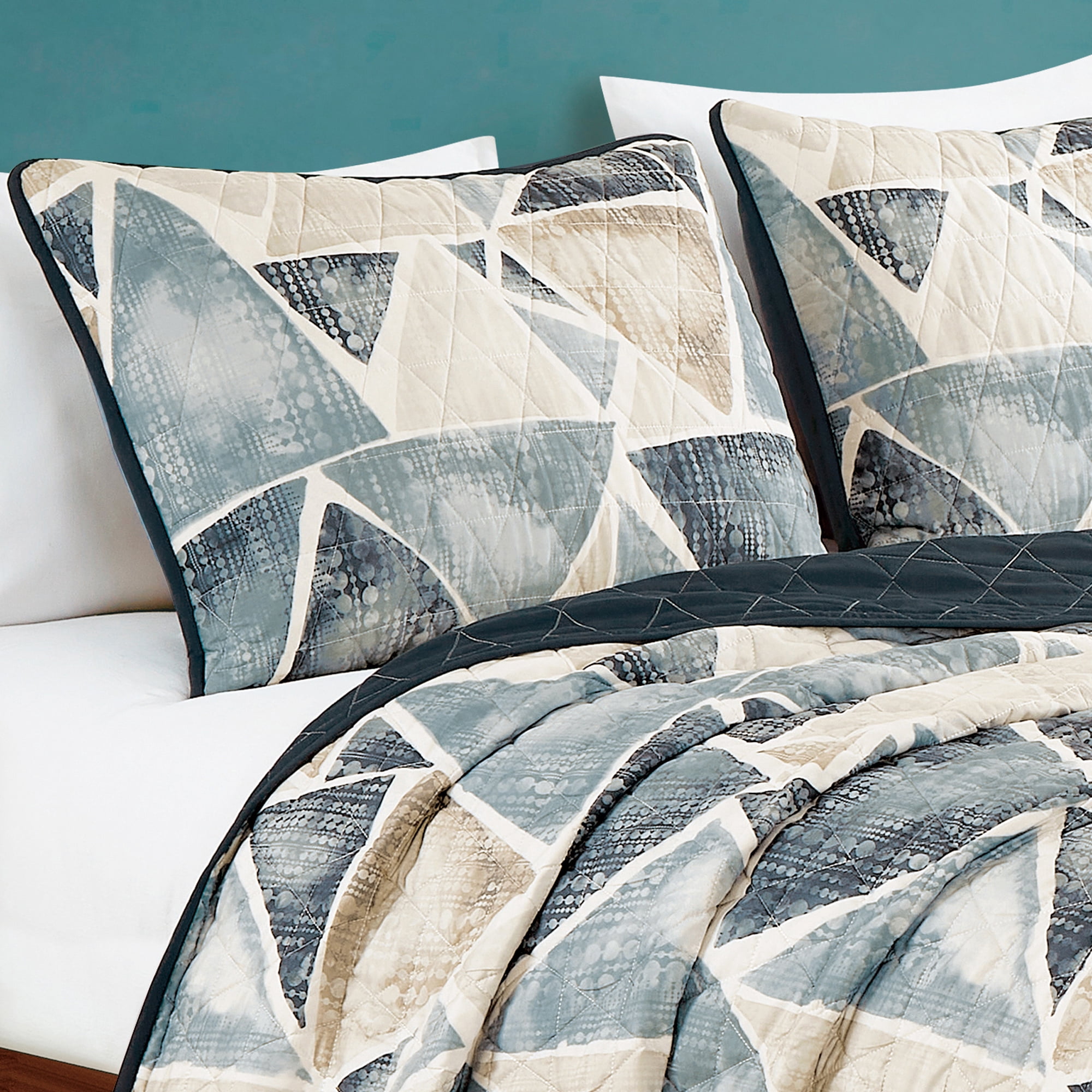 Evjk 3-Piece Decorative Lightweight Bedspread Set – Durable, Microfiber with Decorative Print, King