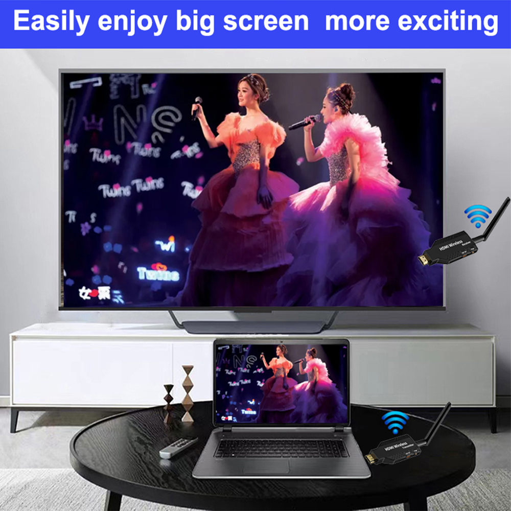 1 Transmitter 2 Receivers Kit Wireless HDMI Transmitter & 2 Receivers ...