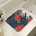 thumbnail image 4 of Yayeee Dish Drying Mat for Kitchen Counter 16" x 18" Microfiber Super Absorbent Coffee Decorative Pad, Christmas Berries, 4 of 9