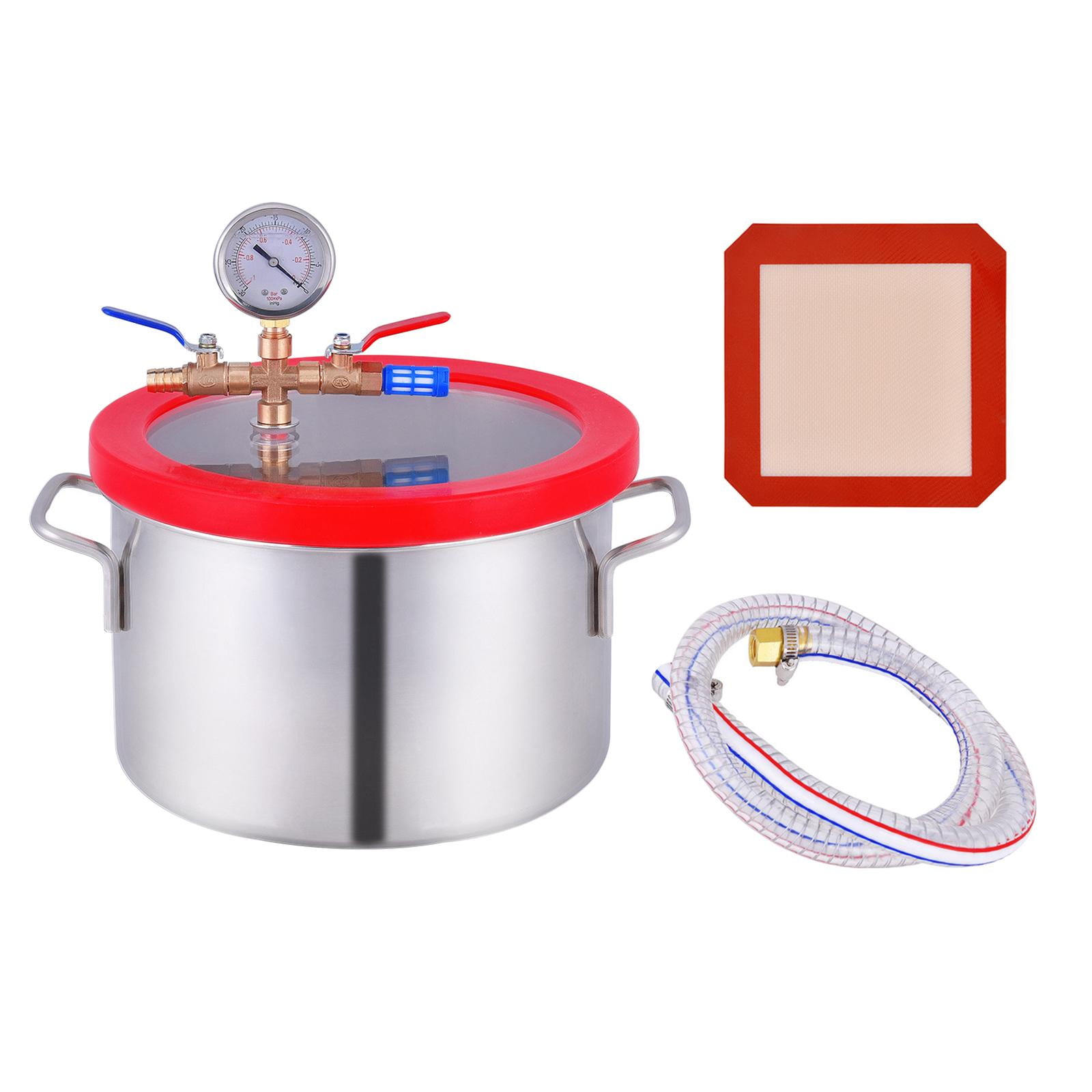 Stainless Steel Chamber Essential Oils Pressure Pot Vacuum Chamber Degassing 1.5 Gallon 5.6L