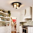 thumbnail image 2 of HKMGT Seeded Glass Ceiling Light, 2-Light Flush Mount Fixture, Dimmable, Matte Black, for Kitchen Hallway Bedroom Bathroom(2-Pack), 2 of 10
