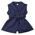 thumbnail image 1 of Baby Girl Summer Short Sleeve One-Piece Romper with Belt Clothes Set, 1 of 4
