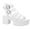 JAFFA21-WHITE, variant on READYSALTED Women's Cleated Chunky Platform Sandals in Open Toe Ankle Strap Block Heel(White,Size 11)