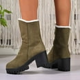 thumbnail image 5 of Snow Boots for Women,Winter Platform Boots Heel Insulated On Cold Weather Footwear for Women Outdoor Activities,Winter Boots for Women,Army Green,6.5, 5 of 9