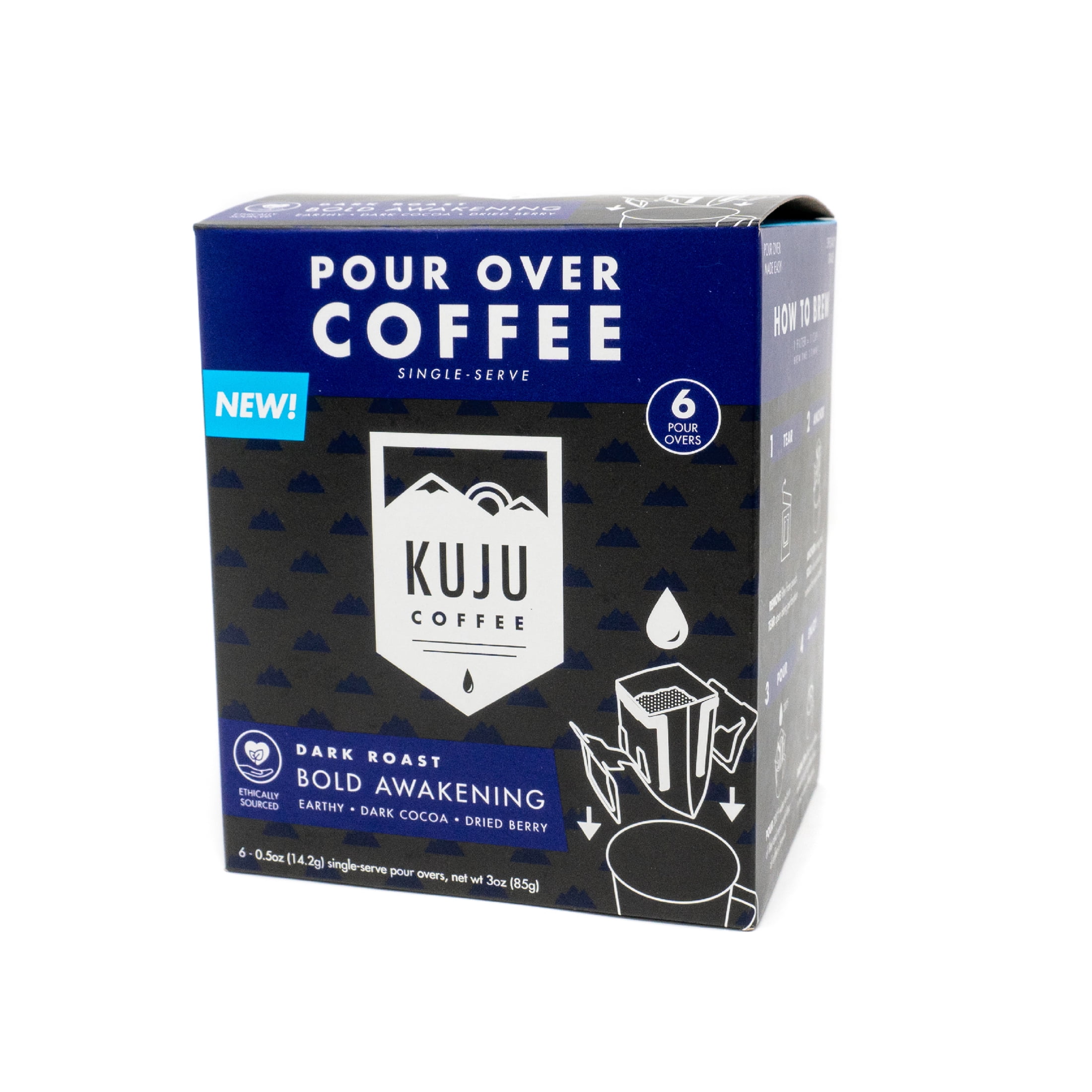 Kuju Coffee, Pour Over Coffee, Dark Roast, Ground Coffee 6 Pack