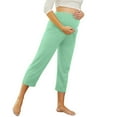 thumbnail image 5 of XFYSSS Women's Maternity Spring/Summer Women's Thin High Waist Casual Loose Solid Color Elastic Comfortable Pregnant Women's Pants Capris Pregnant Women's Pants, 5 of 5