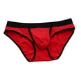 thumbnail image 2 of HVOBTTY Mens Fashion Classic Briefs, Everyday Comfortable Briefs for Men, Men's Casual Solid Color Elastic Tight Fitting Low Waist Comfortable Sports Briefs Red, XXL, 2 of 3