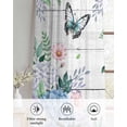 thumbnail image 6 of Watercolor Flowers Sheer Curtains 84 Inch Length 2 Panels Set for Living Room/Bedroom, Spring Butterflies Floral Gray Wood Kitchen Curtains Grommet Semi-Sheer Curtains Window Treatments 42"x84"x2, 6 of 7