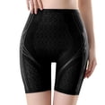 thumbnail image 1 of Pantalones cortos ajustados de cintura alta sin costuras para mujer con esquinas planas y leggings para adelgazar los muslos (negro), 1 of 5