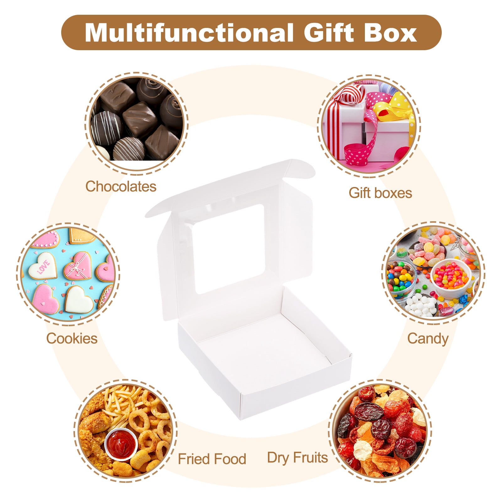 Unique Bargains 16Pcs Durable Stylish Kraft Paper Gift Boxes White  4.1" x 4.1" x 1.2"