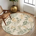 thumbnail image 3 of Sage Green Yellow Botanical Large Area Rugs for Bedroom Living Room, Soft Non Slip Carpet Bedside Rug, Vintage Spring Summer Round Floor Cover Kitchen Accent Rug 6' for Dining Room/Office, 3 of 9