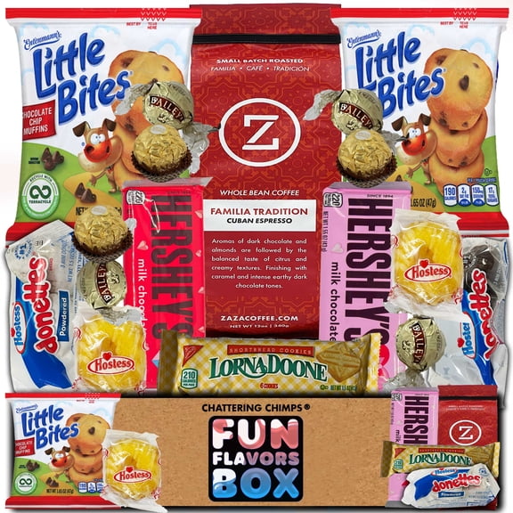 Fun Flavors Box Gourmet Espresso Coffee Gift Basket Snack Box