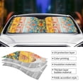 thumbnail image 5 of KAKALAD Vintage Colorful Artwork Painted On Wood Pattern 05 Universal Windshield Car Sun Shades Accordion Folding Auto Aluminum Sunshade 51"x 27.5", 5 of 9