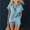 *Light Blue, variant on Women’s Denim 2 Piece Outfit Sets, Short Sleeve Shirt Top and Shorts Matching Set, Casual Summer Outfits Sky Blue,Women's Plus S