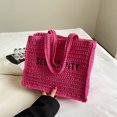 thumbnail image 4 of Bolso de mano para mujer, bolsa informal de paja para axilas, tejido cuadrado de gran capacidad para vacaciones Ndcxsfigh Para Estrenar, 4 of 5