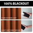 thumbnail image 3 of Yakamok 100% Blackout Burnt Orange Send Linen Curtains 84 Inches Long for Living Room, Room Darkening Textured Curtains for Bedroom with White Liner 2 Panels, 3 of 7