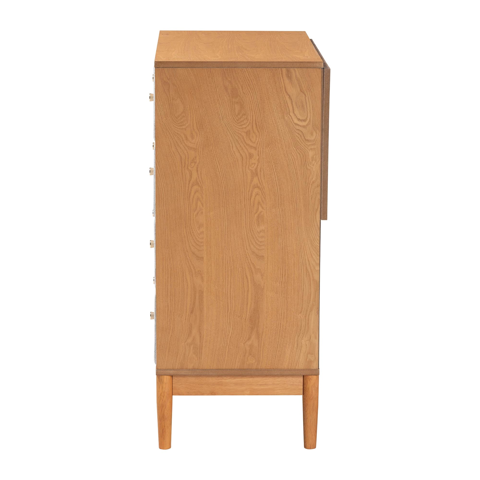 Baxton Studio Taylin Mid-Century Chest, 4-Drawer, Grey