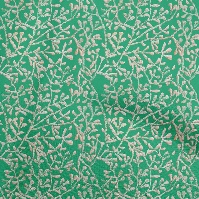 oneOone Cotton Poplin Twill Green Fabric Asian Block Dress Material Fabric Print Fabric By The Yard 56 Inch Wide