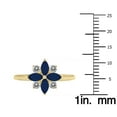 thumbnail image 4 of SZUL Women's 3/4 Carat TW Sapphire and Diamond Flower Ring in 10K Yellow Gold, 4 of 6