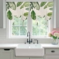 thumbnail image 4 of Green Leaves Balloon Curtains for Bedroom/Front Door/Bathroom, Tropical Summer Botanical Watercolor Elegant Rustic Tie Up Curtains 63 Inch Length Kitchen Curtains Shades for Windows 46"x63", 4 of 8