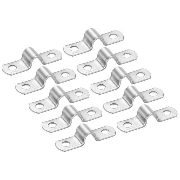 Uxcell 8mm Rigid Pipe Strap Clamp, 10 Pcs 304 Stainless Steel Two Hole U-shape Tube Clip