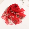 thumbnail image 3 of Baberdicy Silk Scarf Clearance！Scarf Polyester Lightweight Birthday Women Scarf Shawl Fashion Scarves Red, 3 of 5