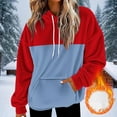 thumbnail image 2 of HAiming Womens Fleece Hoodies Color Block Hooded Sweatshirt Warm Soft Comfy Casual Long Sleeve Tops with Pocket, 2 of 6