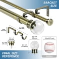 thumbnail image 3 of Urbanest Crystal Ball Flat Button 1" 5/8" Double Drapery Curtain Window Rod Set - 28" to 48", Antique Brass, 3 of 6