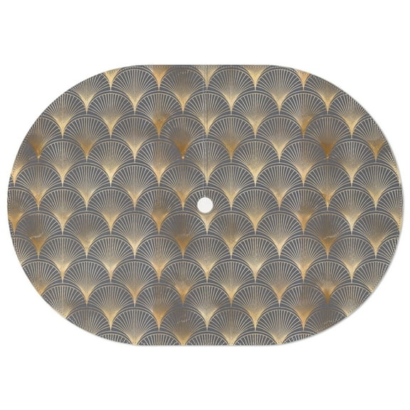 Outdoor Oval Waterproof Grey Bronzing Tablecloth with Umbrella Hole and Zipper,Reusable Indoor/Outdoor Durable Table Cover for Patio, Party, Picnic 60 X 84 Inch